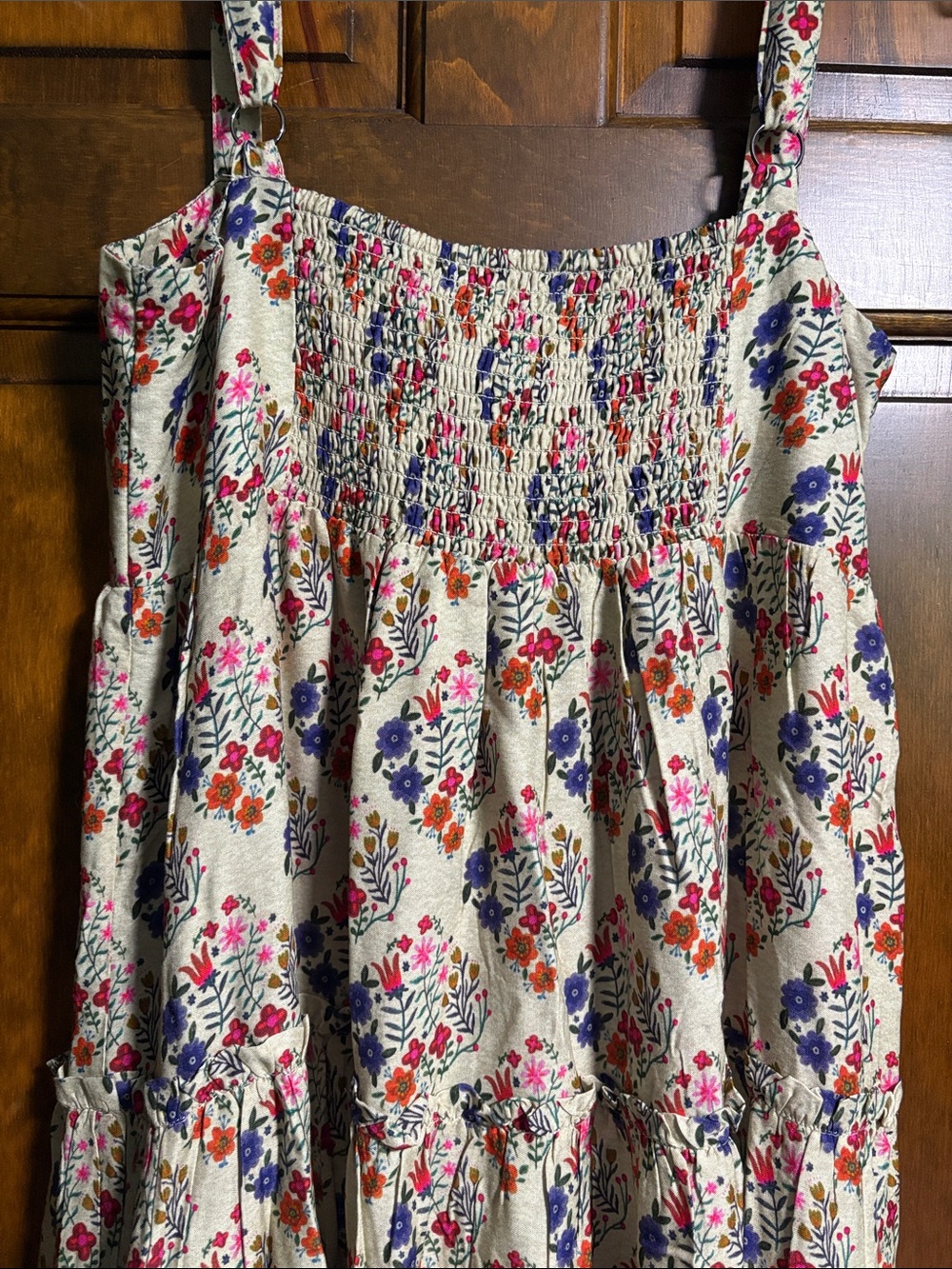 NWT Natural Life Floral Tiered Maxi Sundress in Cream size M - Picture 3 of 13